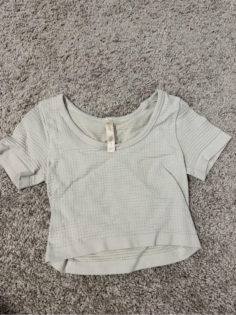 By Together Cream Cropped Scoop Neck Short Sleeve Top